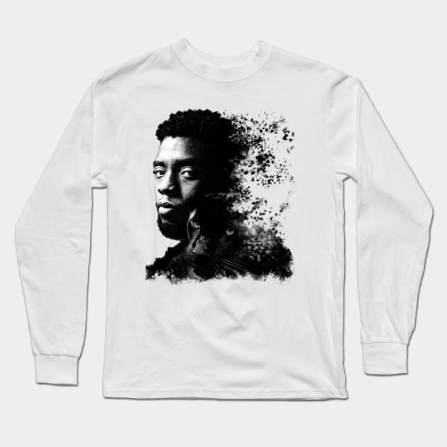 Chadwick Boseman Long Sleeve T-Shirt by AndreyG